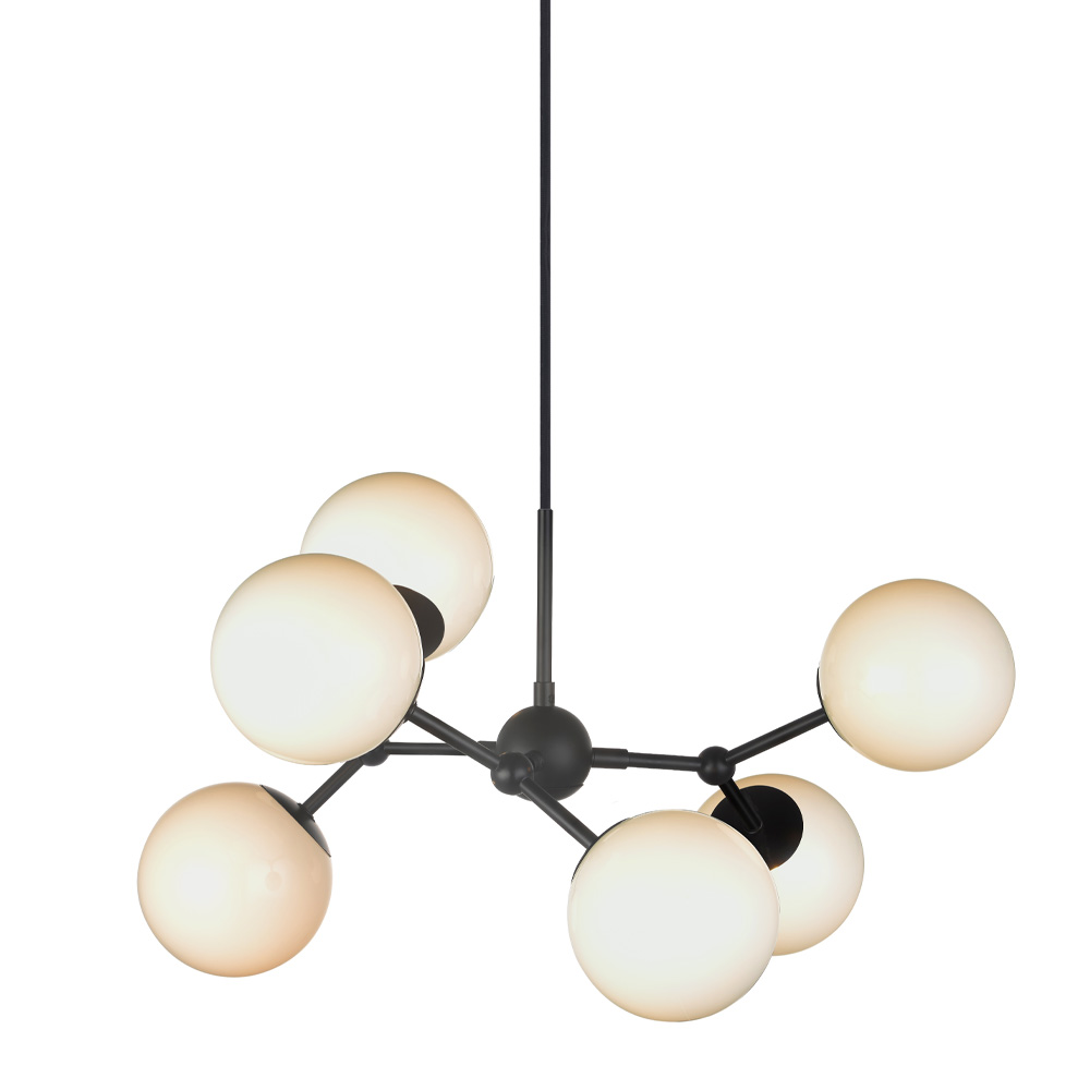 Zoom bilde av Atom 57cm Svart Taklampe Fra Halo Design - Atom er et moderne anheng med industrielt design.