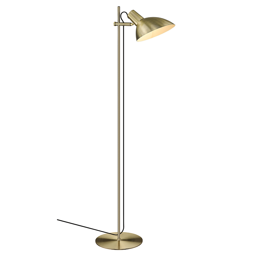 Zoom bilde av Metropole 1 Antikk messing gulvlampe Fra Halo Design - Metropole-serien er en komplett og funksjonell familie av lamper med en s&aelig;regen og industriell stil.