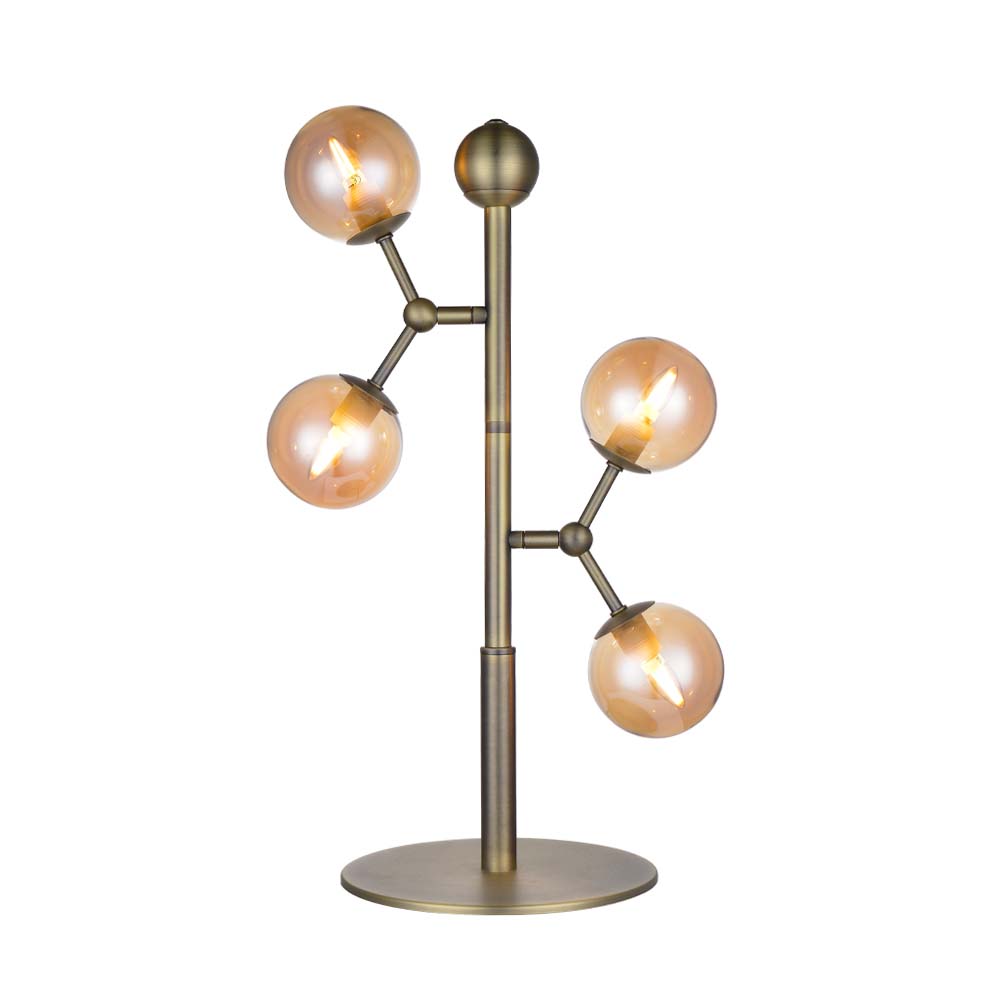 Atom 52cm Antikk messing bordlampe Fra Halo Design - Atom er en moderne bordlampe med elegant design i antikk messing.