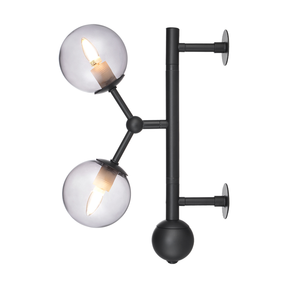 Atom 33cm Svart vegglampe Fra Halo Design - Atom er en moderne vegglampe med stilig design.