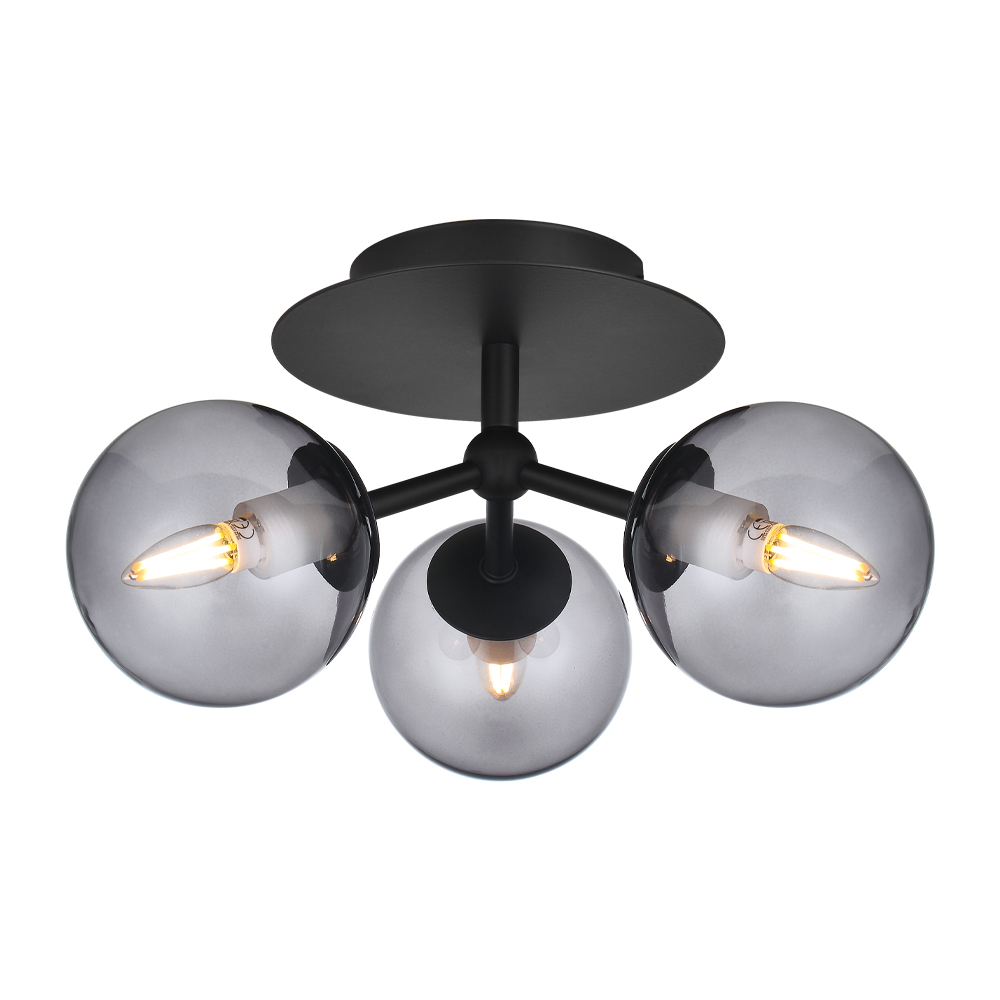Zoom bilde av Atom Ø26cm Svart plafond Fra Halo Design - Atom er et moderne tak med elegant design.