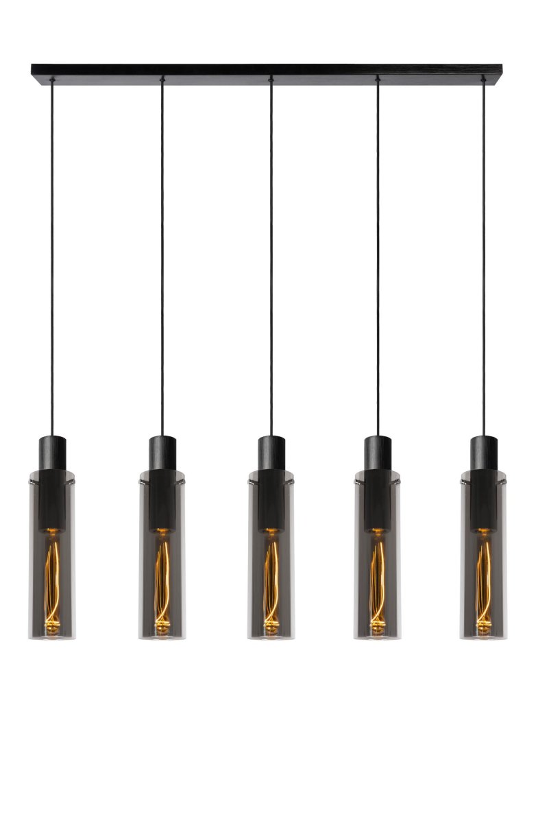 Orlando 112cm Røykfarget Taklampe Fra Lucide - Denne versjonen av Orlando pendellampe er den perfekte følgesvenn for en moderne spisestue.
