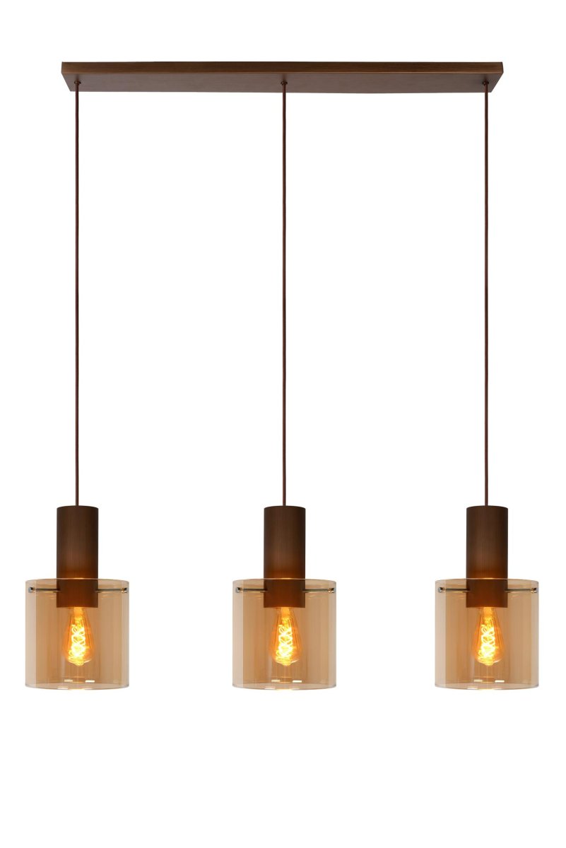 Toledo 100cm Rav Taklampe Fra Lucide - Heng lampen på rød høyde takket være den justerbare ledningen og koble den til en dimmer for et perfekt resultat.