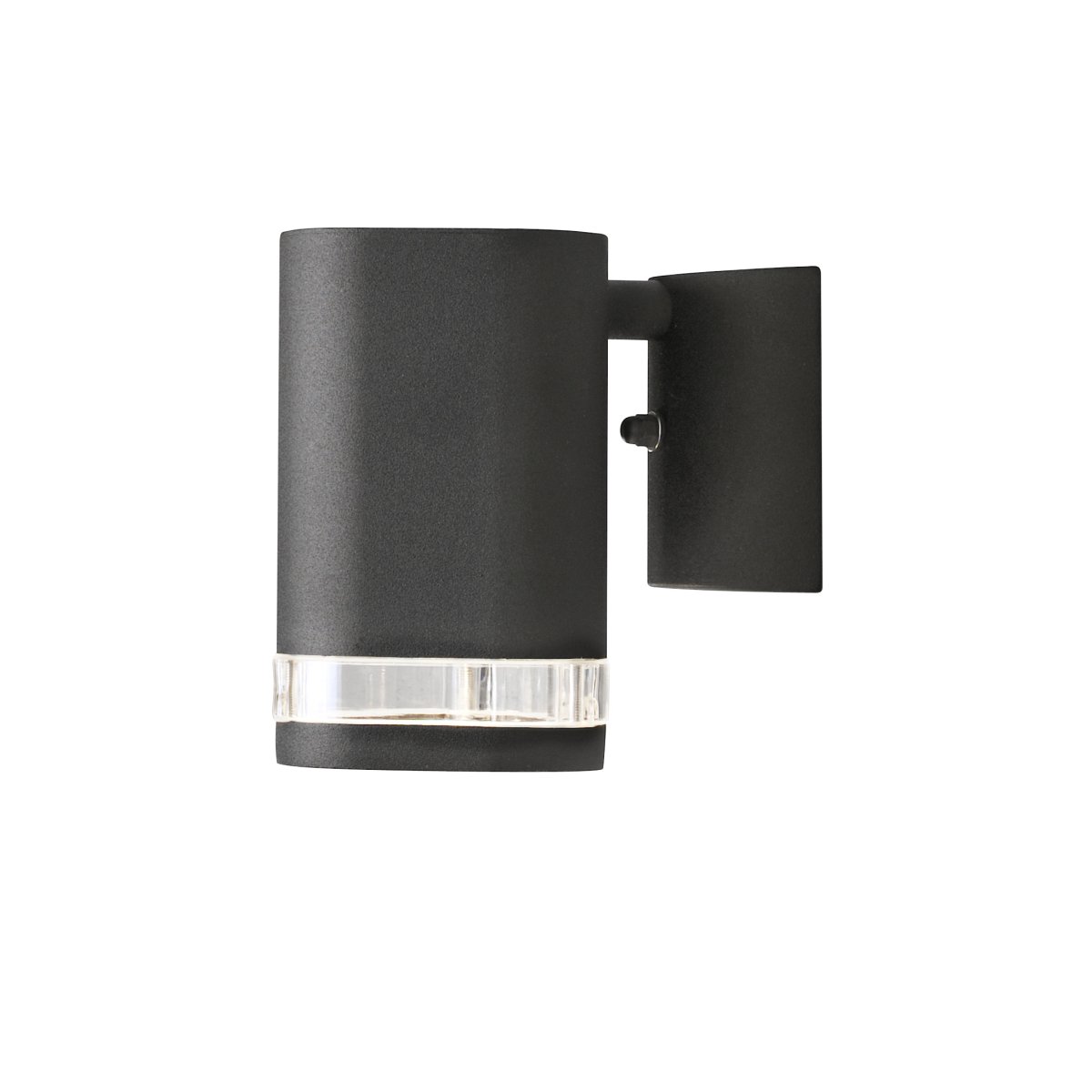 Modena Svart utendørslampe Fra Konstsmide - Modena er en stilig fasadelampe i sortlakkert aluminium med en elegant detalj i transparent akrylglass som gir lampen et moderne uttrykk.