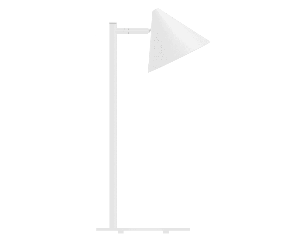 Tratt Micro 57cm Hvit bordlampe Fra Westal - Funnel er en moderne bordlampe laget av rustfritt st&aring;l i hvit pulverlakkert farge.