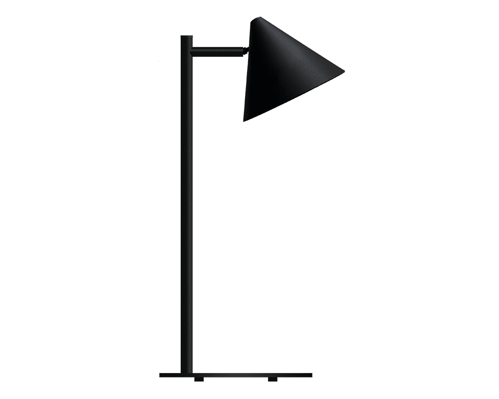 Tratt Micro 57cm Svart bordlampe Fra Westal - Funnel er en moderne bordlampe laget av rustfritt st&aring;l i svart pulverlakkert farge.