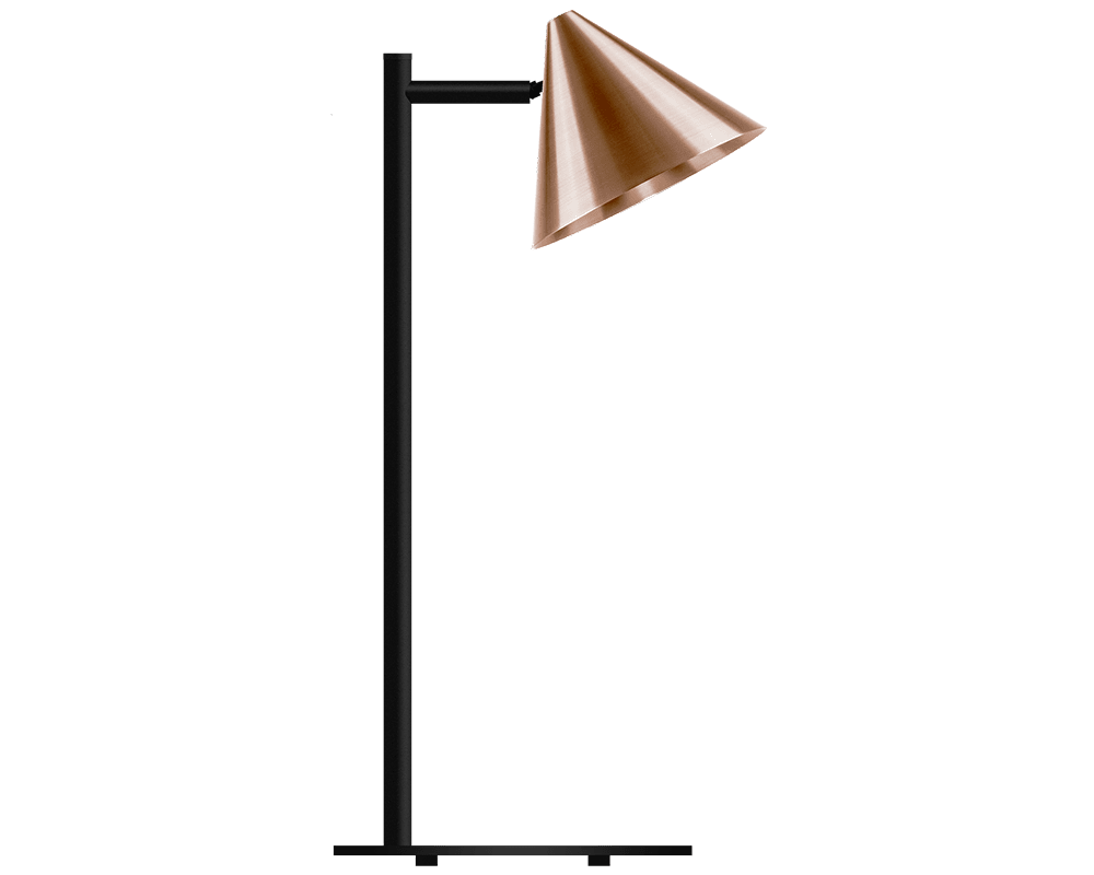 Tratt Micro 57cm Rå kobber bordlampe Fra Westal - Funnel er en moderne bordlampe laget av kobber i en glatt kobberfinish med klar lakk.