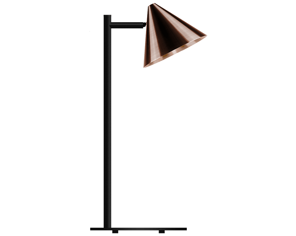 Tratt Micro 57cm Mørk oksidert kobber bordlampe Fra Westal - Funnel er en moderne bordlampe laget av kobber i en m&oslash;rk oksidert overflate.