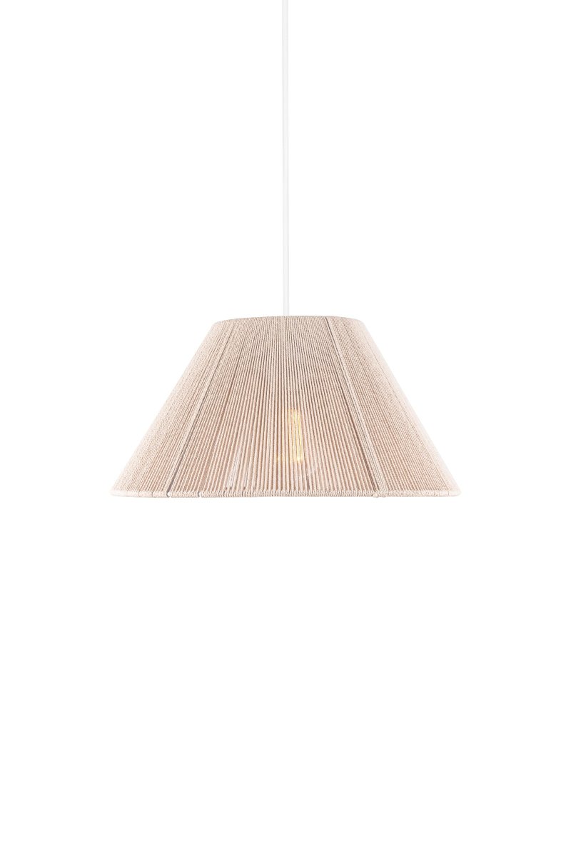 Anna Ø35 Natur Taklampe Fra Globen Lighting - Anna er en vakker taklampe laget av naturfarget bomullstr&aring;d som er h&aring;ndviklet rundt en metallramme.