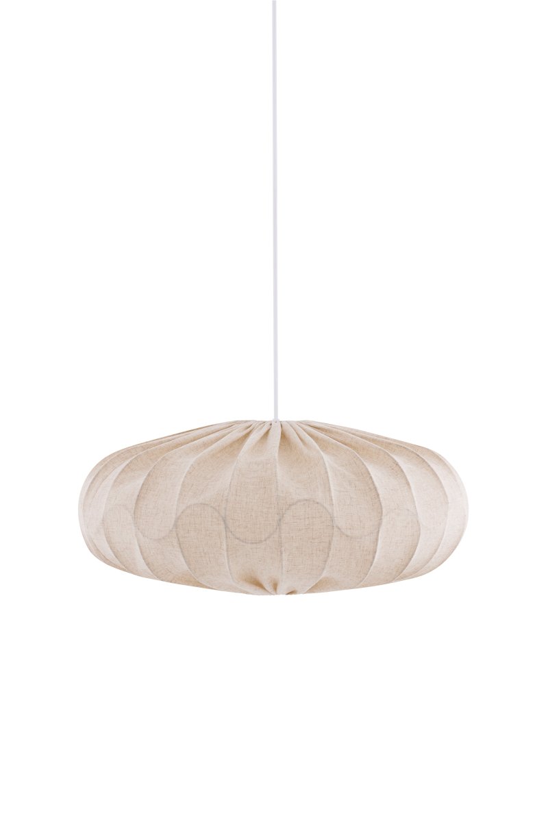 Bladverk Skjerm Ekskl. Oppheng Ø50 Beige Taklampe Fra Globen Lighting - Tekstilen bidrar til et varmt og behagelig lys som passer fint inn i både soverom og stuer.