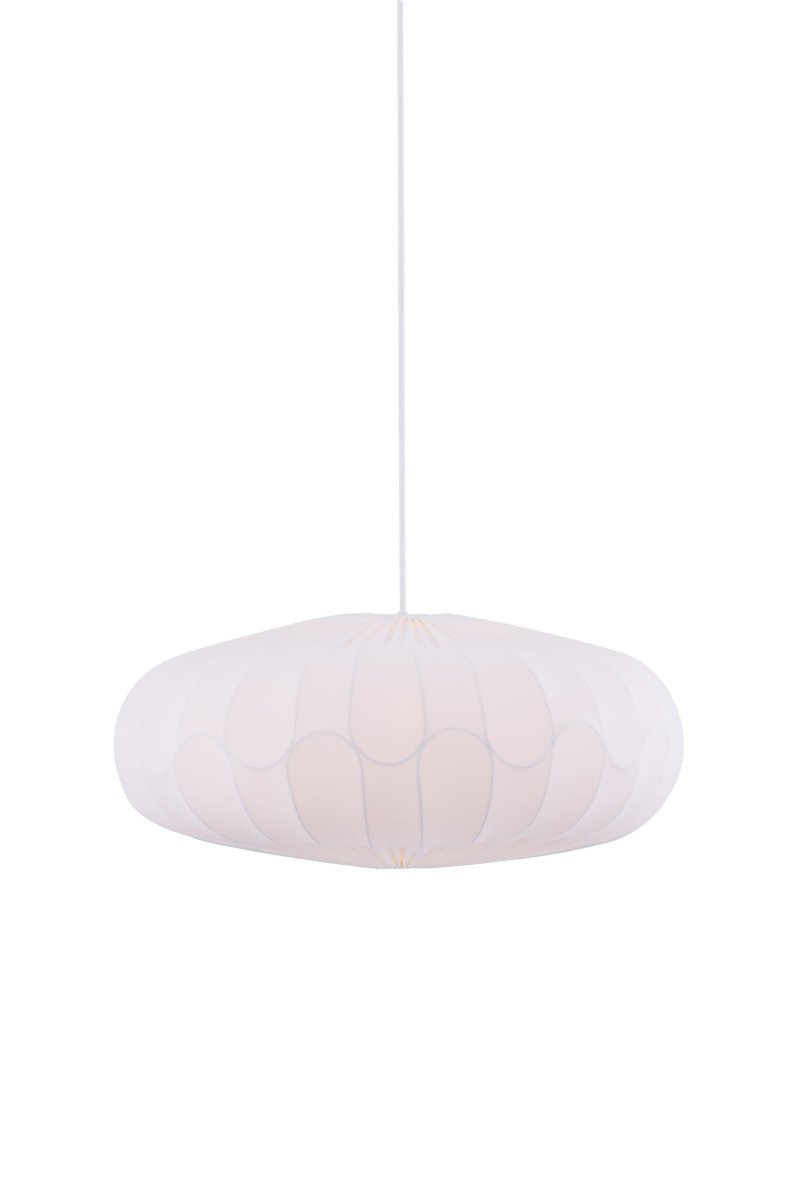 Bladverk Skjerm Ekskl. Oppheng Ø50 Hvit Taklampe Fra Globen Lighting - Lampens metallramme er formet som blader som er lappet sammen, noe som skaper en unik og naturlig estetikk.