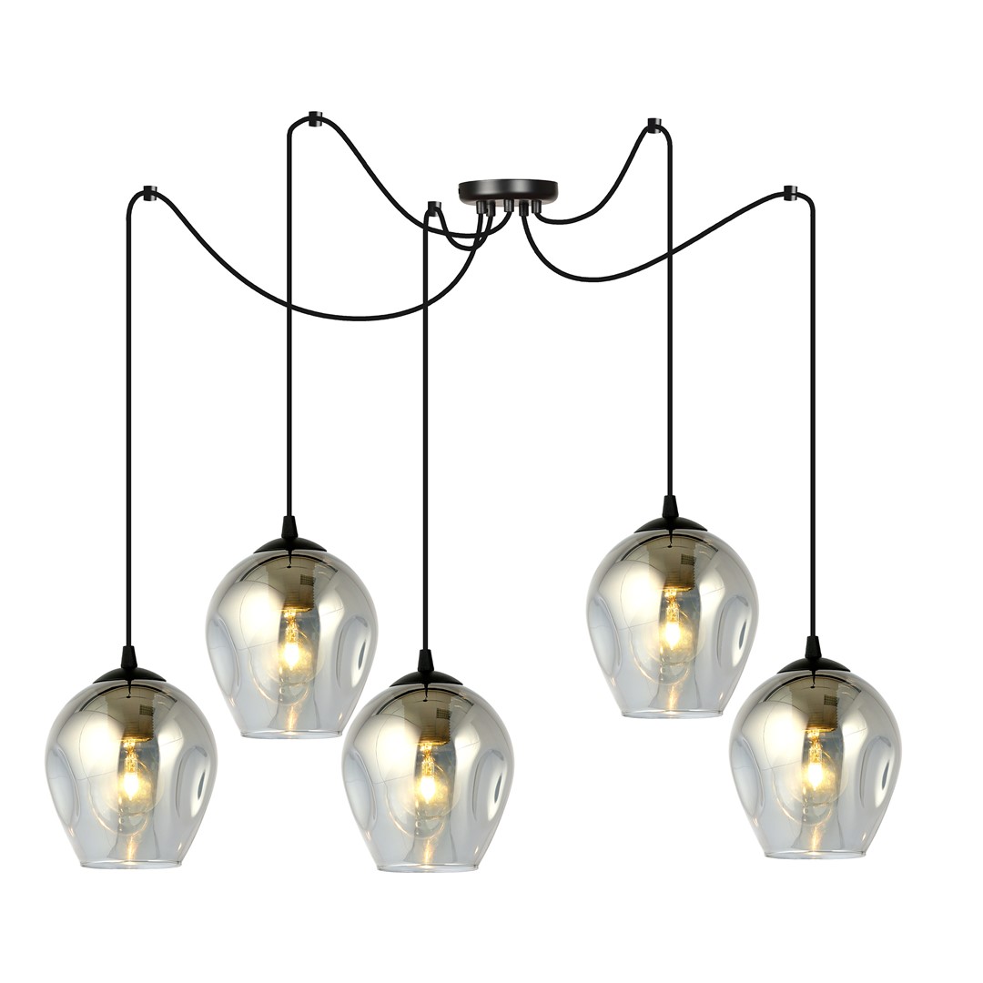 Level 50cm Røykfarget Taklampe Fra Emibig Lighting - Den er ideell for høye lofter og fremhever deres moderne karakter samtidig som den gir vakker belysning.