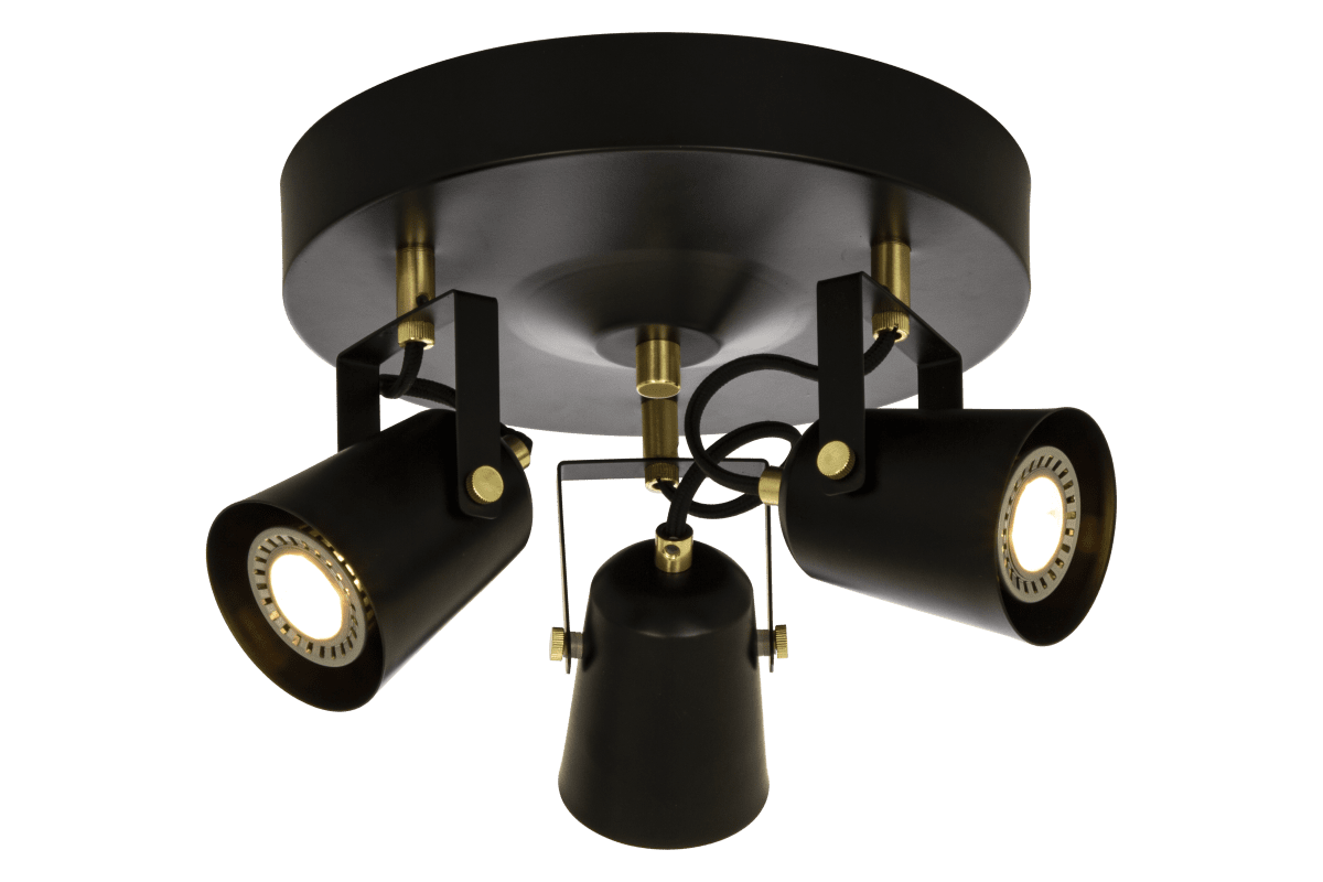 Metz 3 Svart spotlight Fra Aneta Lighting - Metz takspot i metall.