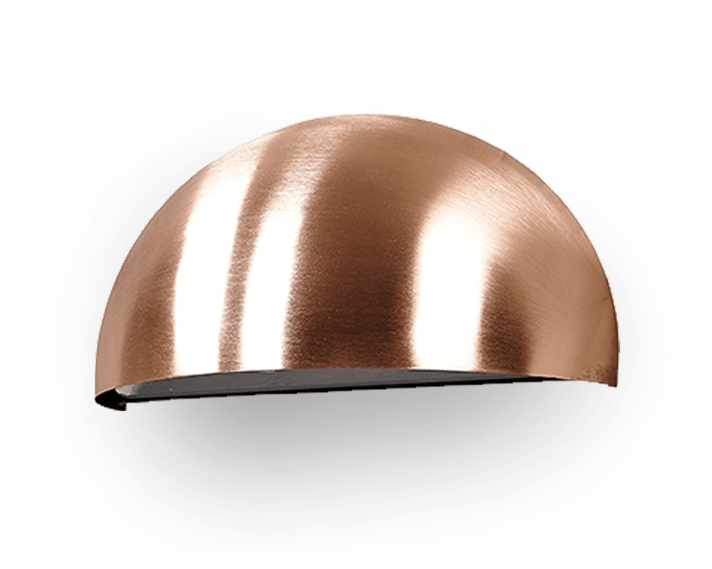 Uni Rå kobber utendørslampe Fra Westal - Armaturen leveres komplett med fastmontert LED-enhet, kan dimmes med frontkantdimmer.