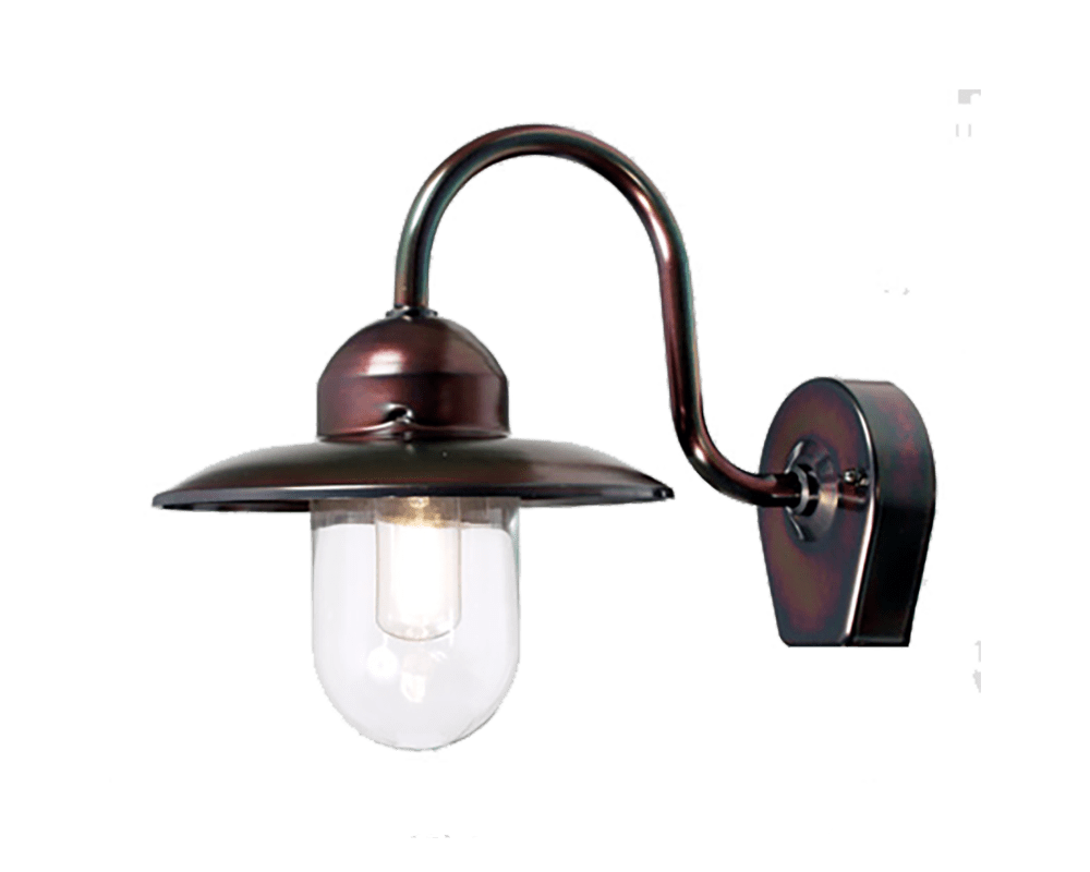 Nisse Oksidert kobber utendørslampe Fra Westal - Nisee er en klassisk utendørs vegglampe som kombinerer tidløs design med materialer av høy kvalitet.