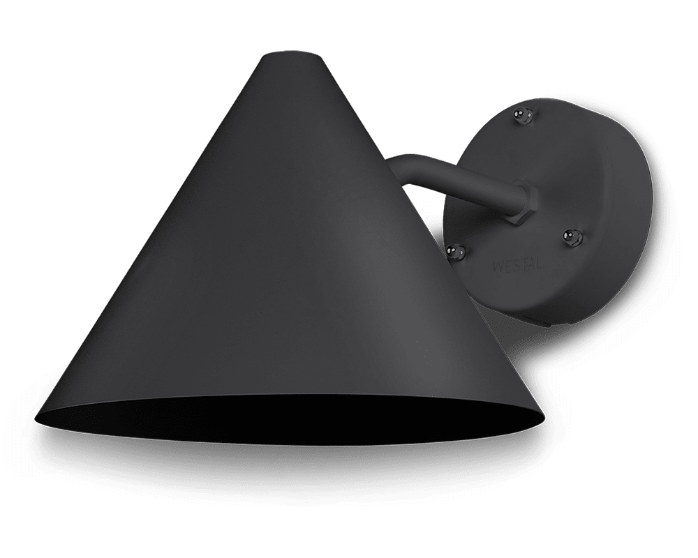 Tratt LED Svart utendørslampe Fra Westal - Bakpanelet har to innganger og utganger og en hurtigkoblingsklemme for enkel installasjon.