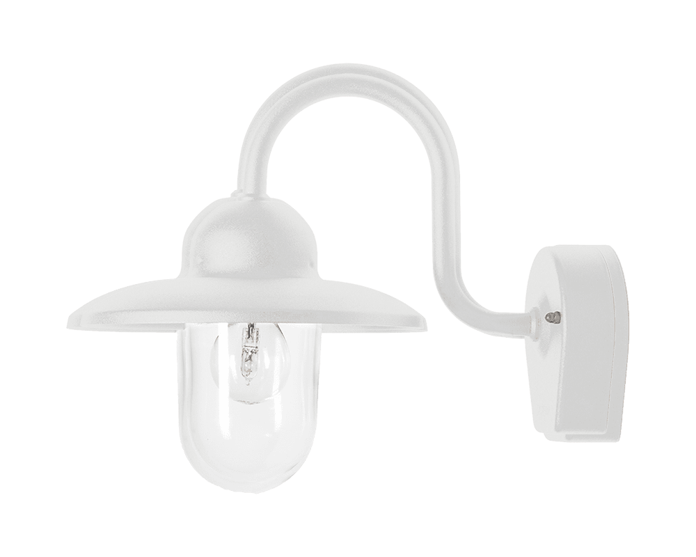 Nisse Hvit utendørslampe Fra Westal - Nisee er en klassisk vegglampe for utendørs bruk som kombinerer tidløs design med materialer av høy kvalitet.