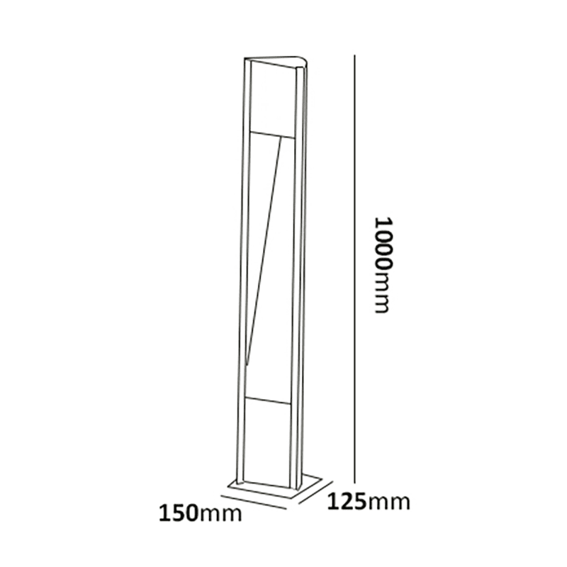 Trius 100cm Grå pullerter Fra Westal - Som tilbeh&oslash;r finnes det jordankere for innst&oslash;ping eller fundamentadaptere for montering i 108mm fundamenter.