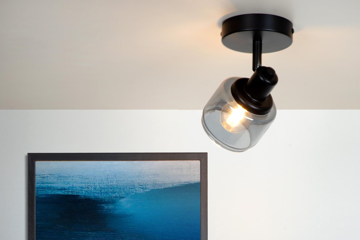 Bjorn Svart spotlight Fra Lucide - Unike produktfunksjoner:Passer til bruk med LED-lyskildeLampen er roterbar og vippbarEnkel å koble til en dimmer (ekskl.