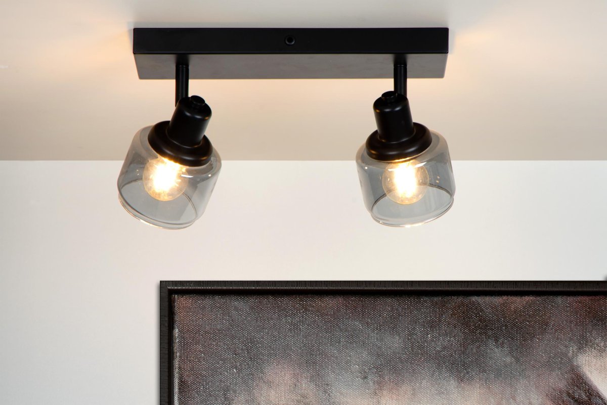 Bjorn 2 Svart spotlight Fra Lucide - Unike produktegenskaper:Passer til bruk med LED-lyskilderLampen er roterbar og vippbarEnkel å koble til en dimmer (ekskl.