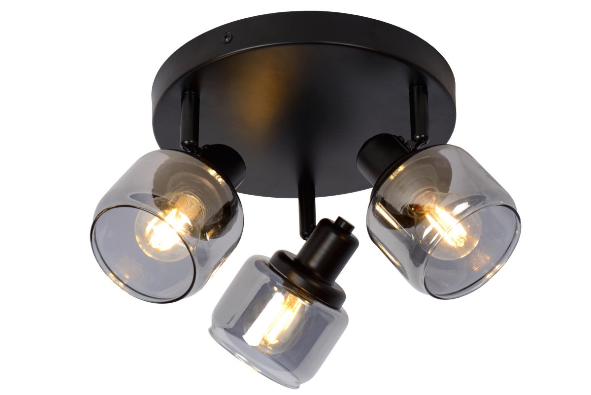 Bjorn 3 Svart spotlight Fra Lucide - Unike produktegenskaper:Passer til bruk med LED-lyskilderLampen er roterbar og vippbarEnkel å koble til en dimmer (ekskl.