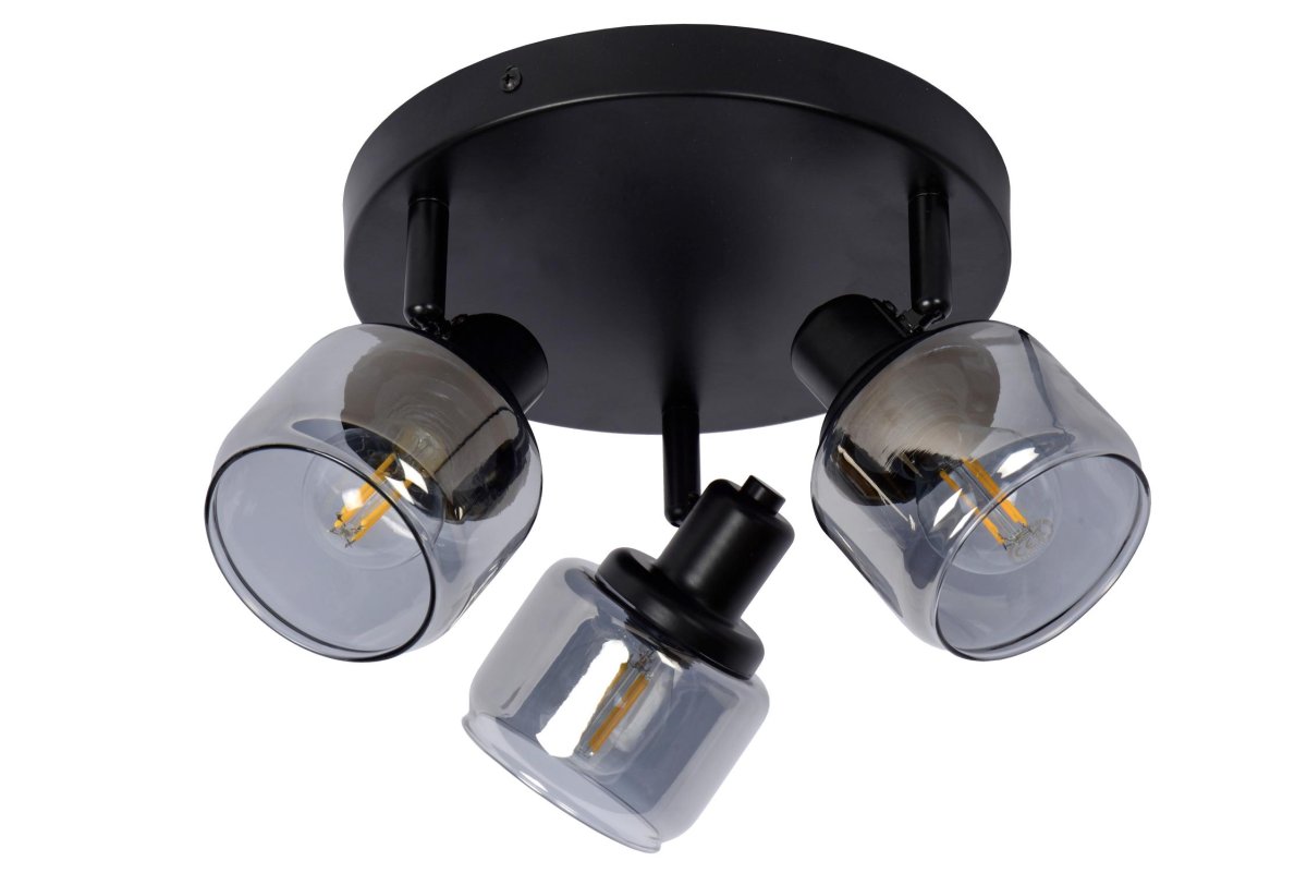 Bjorn 3 Svart spotlight Fra Lucide - Unike produktegenskaper:Passer til bruk med LED-lyskilderLampen er roterbar og vippbarEnkel å koble til en dimmer (ekskl.