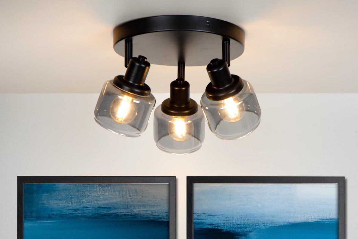 Bjorn 3 Svart spotlight Fra Lucide - Unike produktegenskaper:Passer til bruk med LED-lyskilderLampen er roterbar og vippbarEnkel å koble til en dimmer (ekskl.