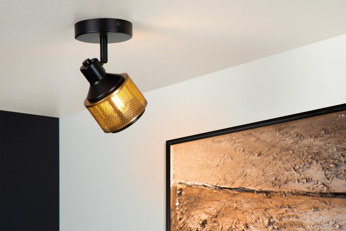Rafa Svart spotlight Fra Lucide - Du kan ogsåå koble Rafa til en ekstern dimmer, noe som betyr at du enkelt kan skape atmosfære og komfort i alle rom og når som helst på dagen.