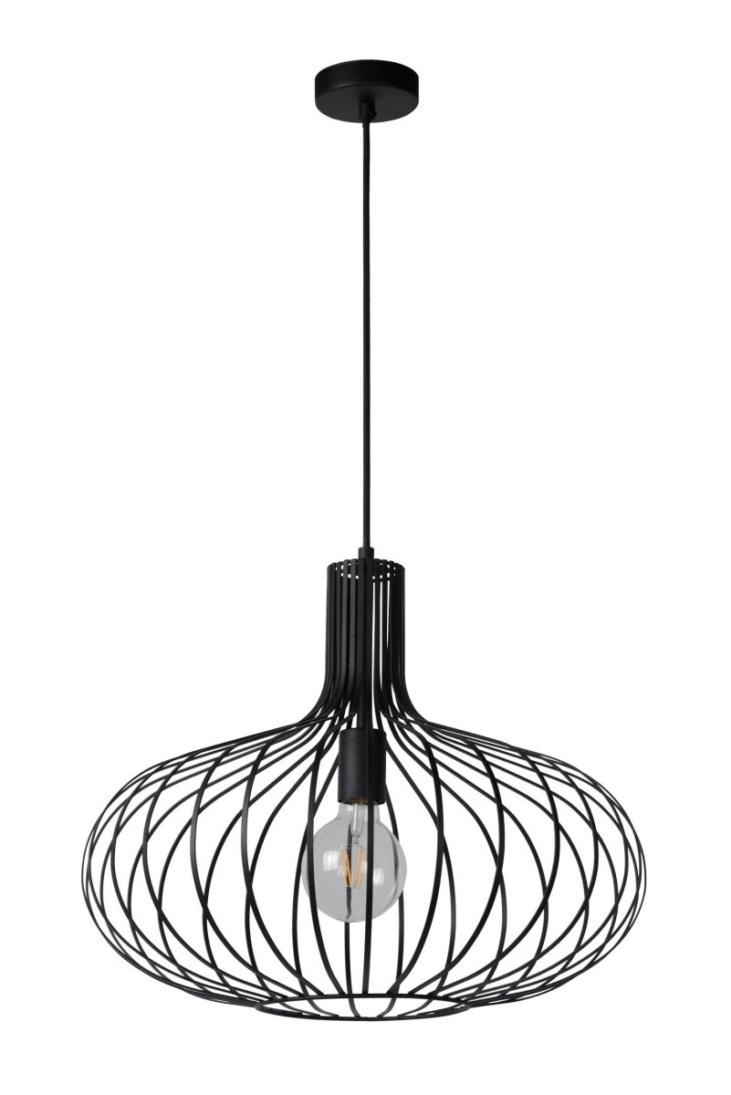 Manuela Ø50 Svart Taklampe Fra Lucide - Plasser Manuela over spisebordet ditt, på kjøkkenet eller over salongbordet og nyt umiddelbart en koselig atmosfære.