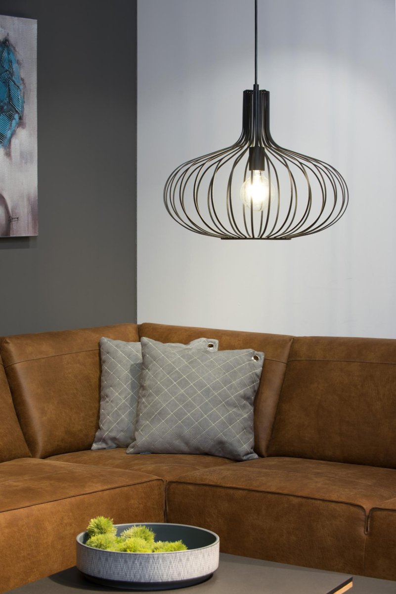 Manuela Ø50 Svart Taklampe Fra Lucide - Plasser Manuela over spisebordet ditt, på kjøkkenet eller over salongbordet og nyt umiddelbart en koselig atmosfære.