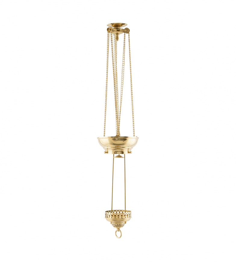 Moonlight-Style Pendant Lamp Messing Fra Karlskrona lampfabrik - Skjermen og Koholmen parafinlampen er ikke inkludert og m&aring; bestilles separat.