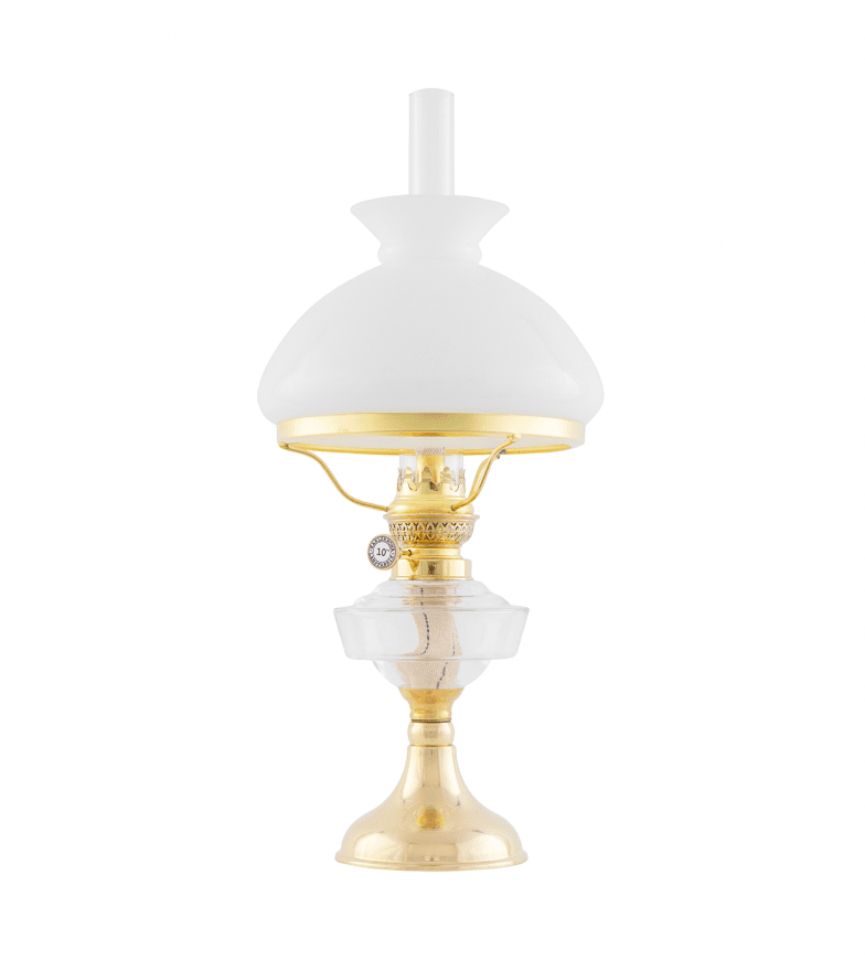 Zoom bilde av Trossö 190 Messing Fra Karlskrona lampfabrik - En parafinlampe med oljehus i klart glass, med sin enkle, vakkert buede base, er en ekte klassiker som har v&aelig;rt i sortimentet v&aring;rt siden 1890-tallet.