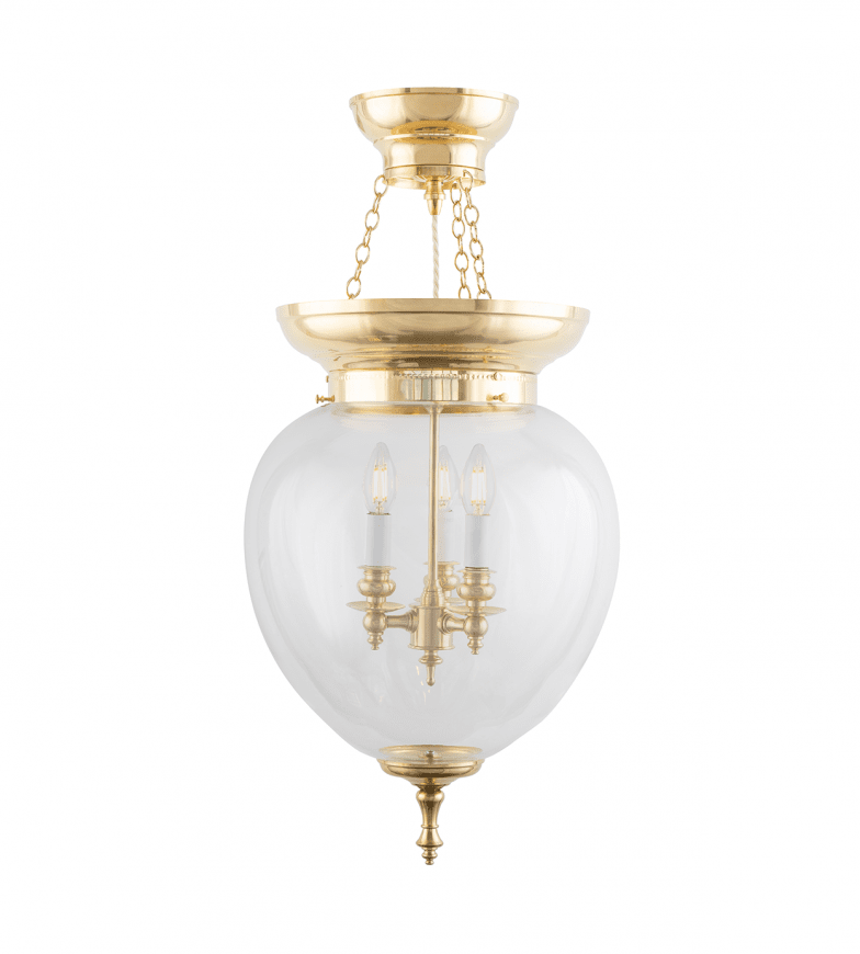 Rydberg Pendant Messing Fra Karlskrona lampfabrik - med kulelager fra siden borer du et hull i messingkanten.