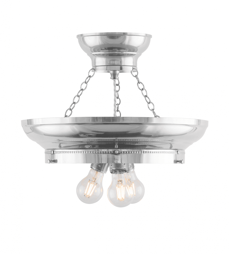 Fröding Pendant 300 Nikkel Fra Karlskrona lampfabrik - Lampen er utstyrt med tre lyskilder for et jevnere og mer behagelig lysmønster, noe som er spesielt viktig ved bruk av kuttet krystallglass.