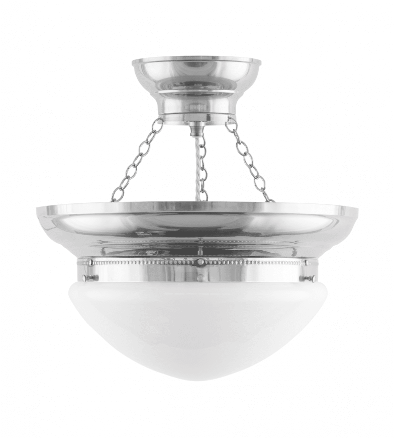 Fröding Pendant 300 Nikkel Fra Karlskrona lampfabrik - Lampen er utstyrt med tre lyskilder for et jevnere og mer behagelig lysmønster, noe som er spesielt viktig ved bruk av kuttet krystallglass.
