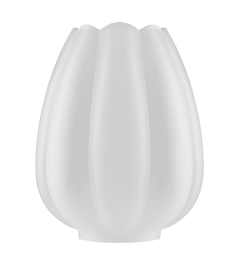 Tulip Glass Shade 70 Matt hvit Fra Karlskrona lampfabrik - Overkanten er h&aring;ndavfaset for &aring; gi riktig b&oslash;lget tulipanform.