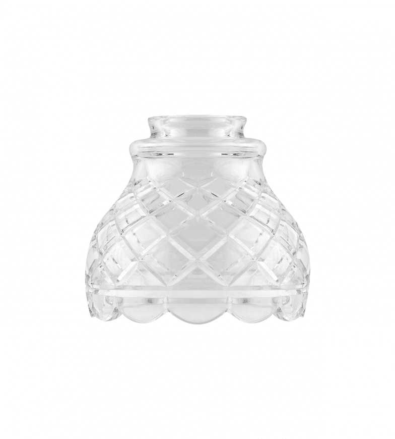 Frosted Bell-Shaped Glass Shade 60/130 Gjennomsiktig Fra Karlskrona lampfabrik - &nbsp;Tykkelsen p&aring;&aring; Glasset gj&oslash;r at denne skjermen ikke passer til Ferllin-lampen fra Karlskrona Lampfabrik, som har en lampefot som er for bred.