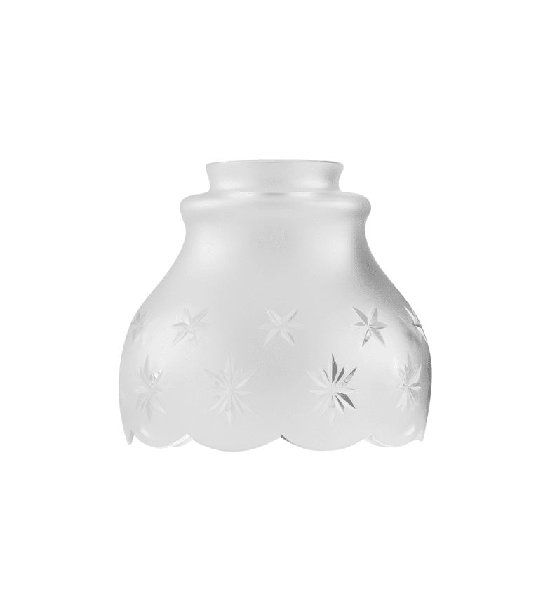 Frosted Bell-Shaped Glass Shade 60/130 Frostet Fra Karlskrona lampfabrik - En klassisk kuppel av krystall i frostet klart glass som gir en meget elegant og behagelig glød sammen med en karbonfilament lyskilde.