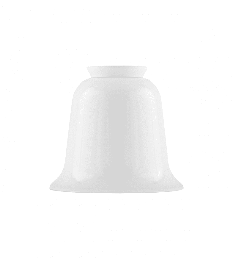 Bell-Shaped Glass Shade 60/130 Hvit Fra Karlskrona lampfabrik - 