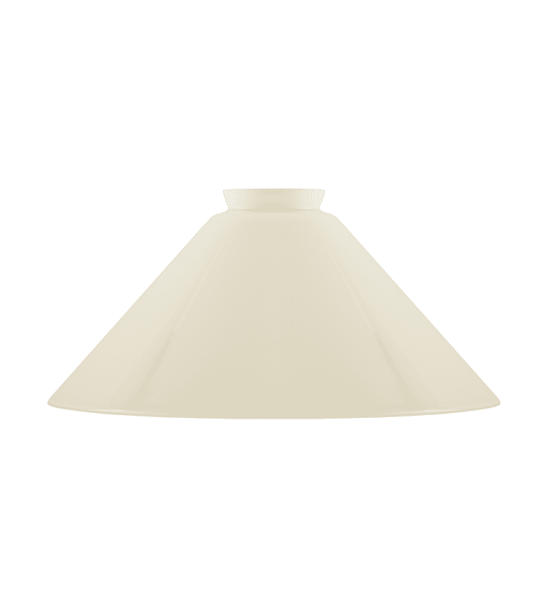 Tall Schoolhouse Glass Shade 60/250 Off-white Fra Karlskrona lampfabrik - En klassisk "skomaker&auml;rm" hvis form har v&aelig;rt den samme siden de f&oslash;rste elektrifiserte anhengene med ledning kom p&aring; banen.