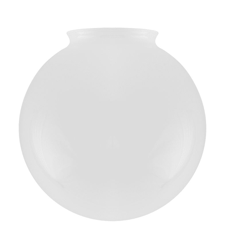 Globe Glass Shade 100/200 Hvit Fra Karlskrona lampfabrik - En klassisk sfærisk skjerm i hvitt transferglass.