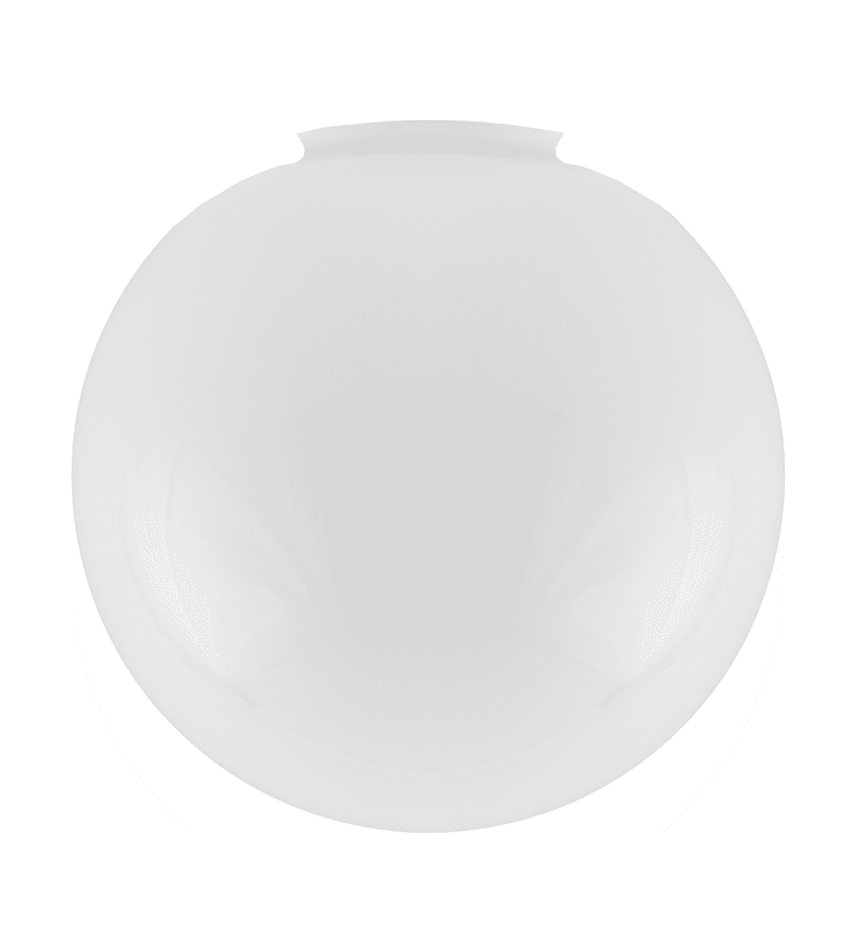 Globe Glass Shade 100/250 Hvit Fra Karlskrona lampfabrik - En klassisk sfærisk skjerm i hvitt transferglass.