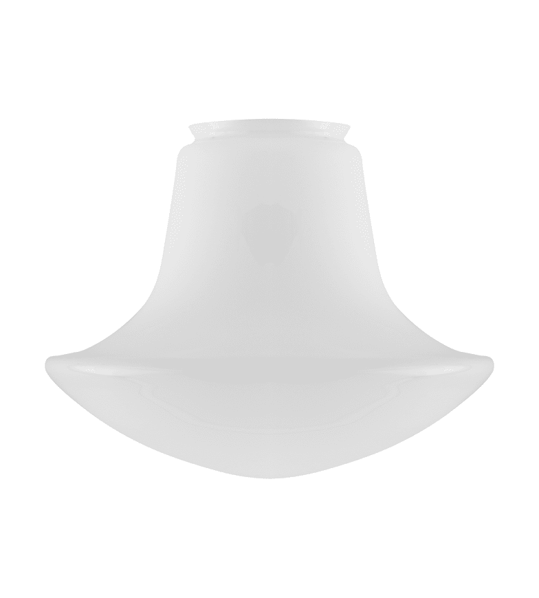 Baluster-Shaped Glass Shade 100/280 Hvit Fra Karlskrona lampfabrik - Har 10 mm hull i bunnen for skjermknott (merk at skjermknotten bestilles separat).