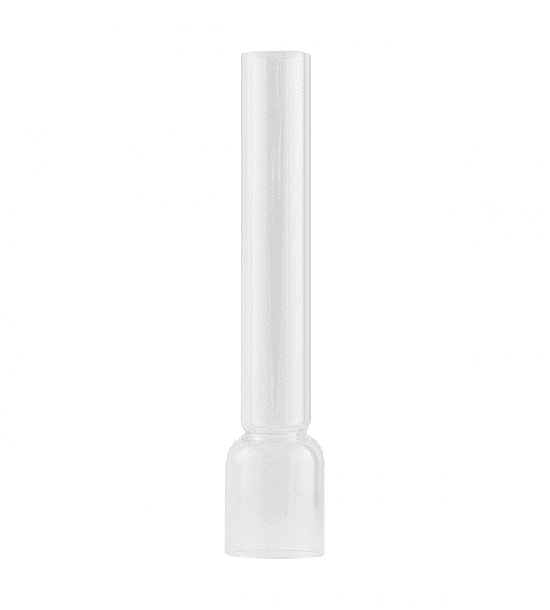 Lamp Chimney 10''' - short Gjennomsiktig Fra Karlskrona lampfabrik - Kortbrennere brukes av estetiske &aring;rsaker f&oslash;rst og fremst i lamper som mangler lampeskjermer.