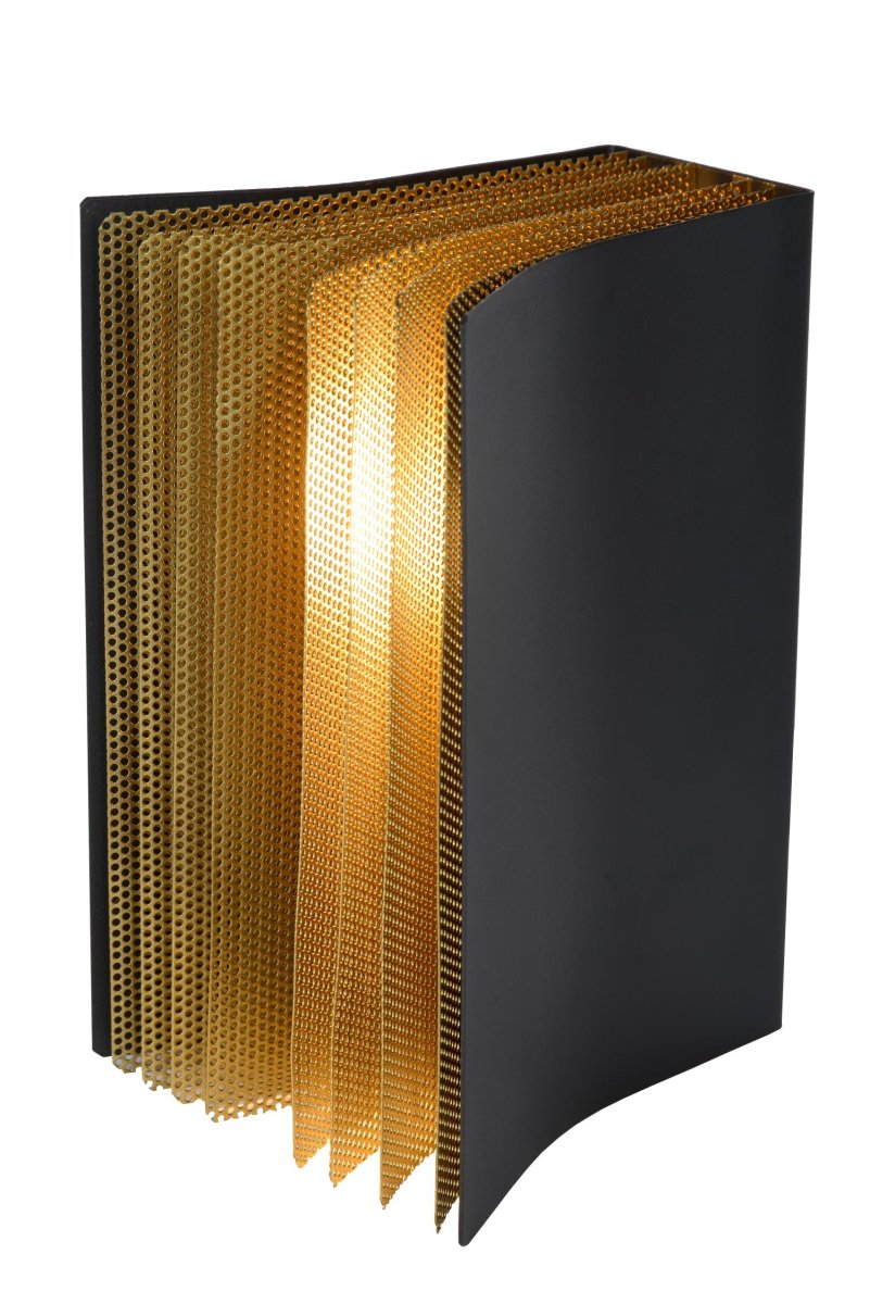 Extravaganza Livret 22cm Svart bordlampe Fra Lucide - Designet er formet som en bok, omslaget og sidene er laget av metall av høy kvalitet.