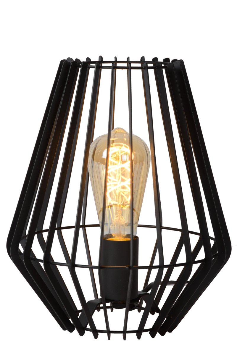 Reda 27cm Svart bordlampe Fra Lucide - Du kan la Reda st&aring; st&aring;ende eller plasser den p&aring; en av de skr&aring;nende sidene, velg den som passer best for ditt hjem.
