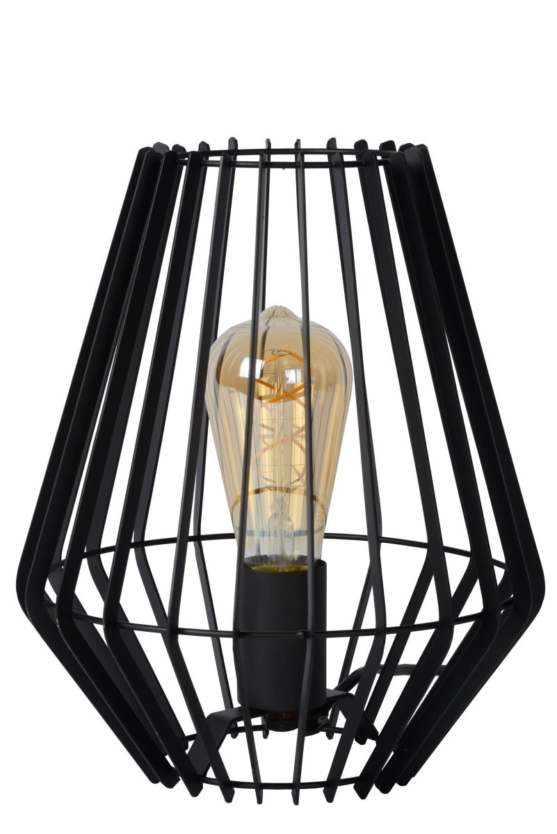 Reda 27cm Svart bordlampe Fra Lucide - Du kan la Reda st&aring; st&aring;ende eller plasser den p&aring; en av de skr&aring;nende sidene, velg den som passer best for ditt hjem.