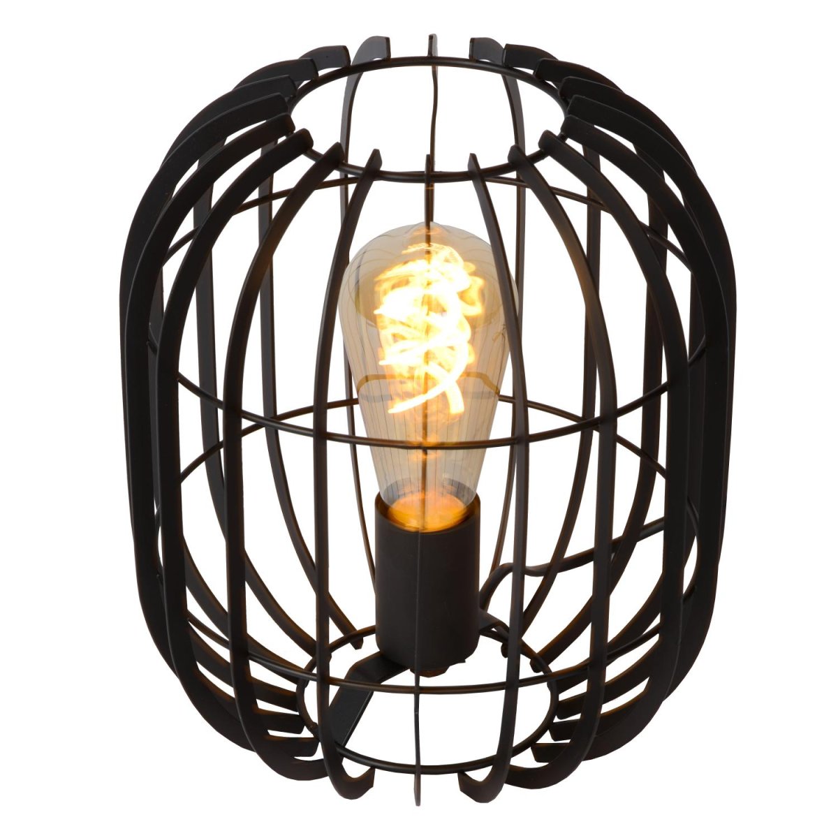 Reda 26cm Svart bordlampe Fra Lucide - Redas fleksible design gir deg mange muligheter i din interiørdesign, plasser den først som en stemningsdeler i hallen eller som en stilig interiørdetalj i stuen, velg det som passer best for ditt hjem.