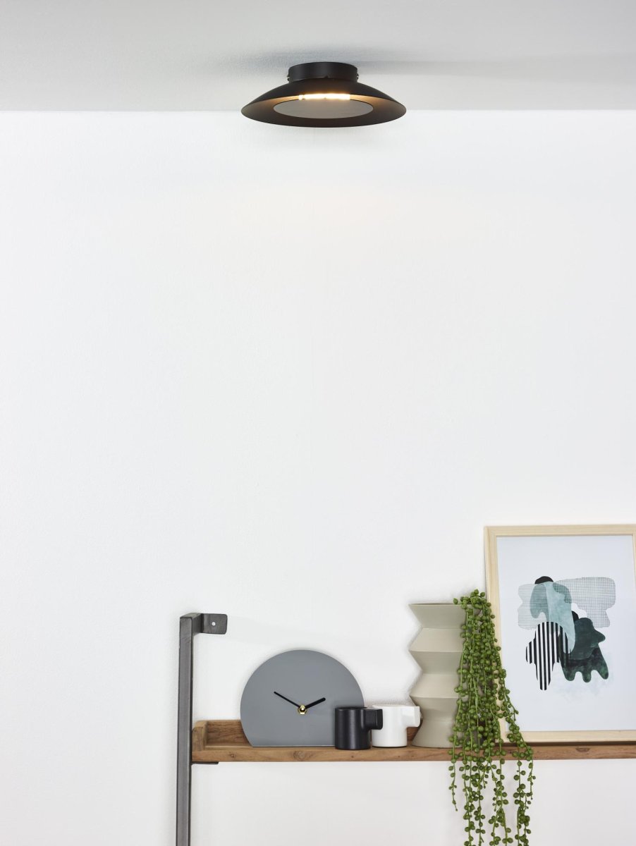 Foskal Ø20 Svart plafond Fra Lucide - Foskal er utstyrt med en integrert LED-lyskilde, som garanterer lang levetid og ren lyskvalitet.
