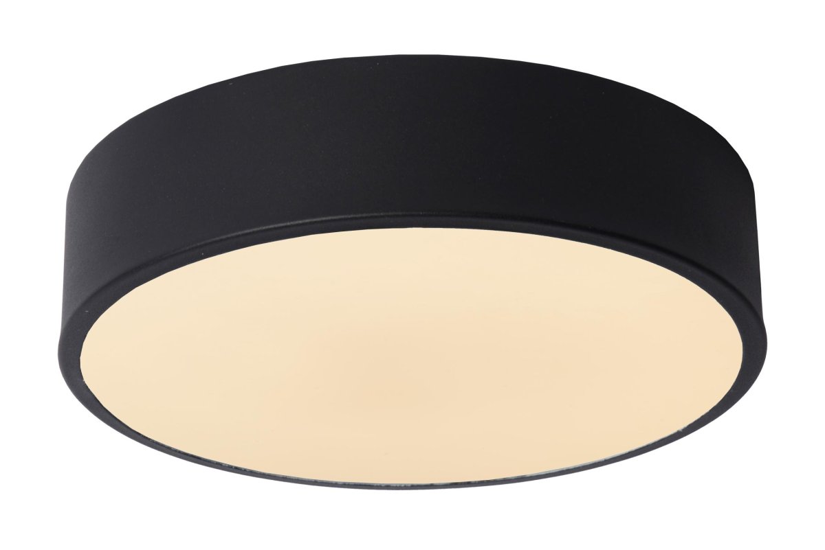 Unar Ø20 Svart plafond Fra Lucide - Med sin runde metallramme og et matt deksel over den integrerte LED-lyskilden passer denne taklampen inn i alle interiører og rom.